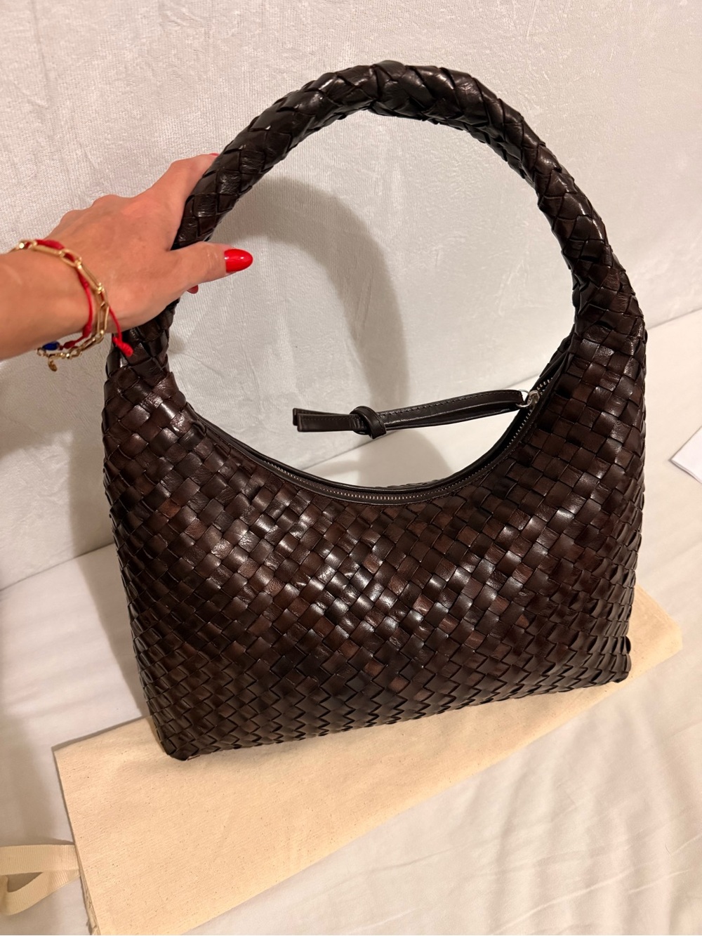 Loeffler Randall Willow Woven Leather Hobo Bag in Dark Brown - Picture 10 of 10